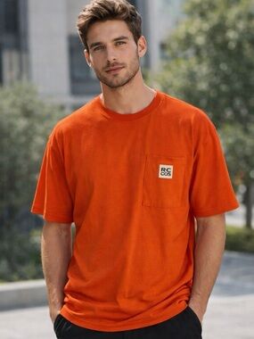 RC Outdoor Supply NWT Pocket Logo Graphic T-Shirt Cotton Red Orange size L